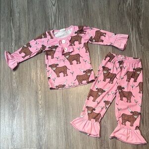 Highland Cow PJ Set- Size 12-18m
